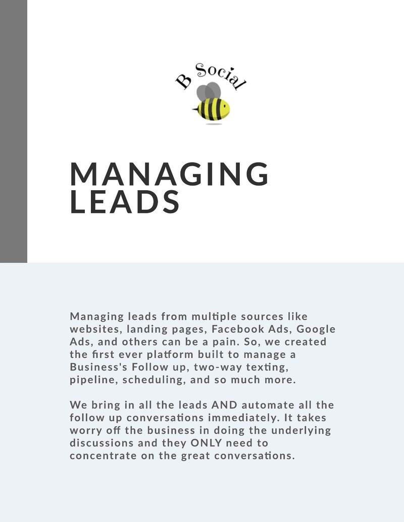 B Social, Managing Leads