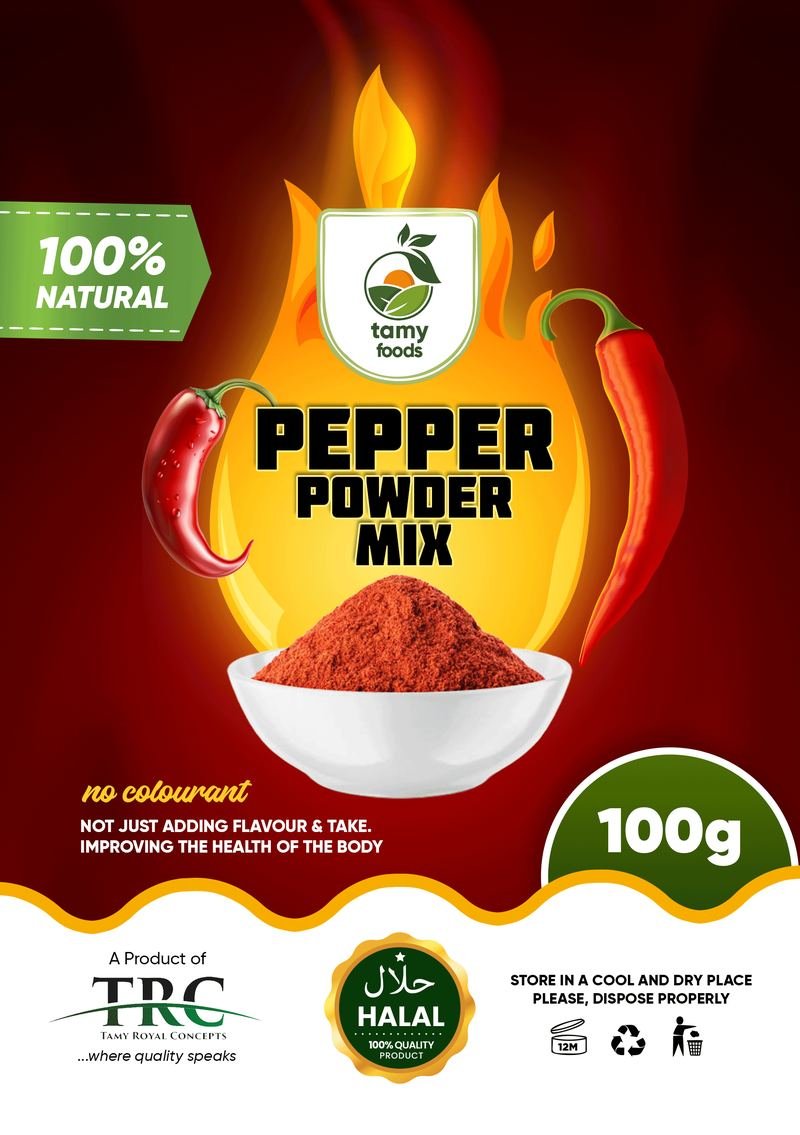 Tamy, pepper powder mix, pack artwork